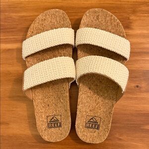 Reef Tan Cork Slide Sandals